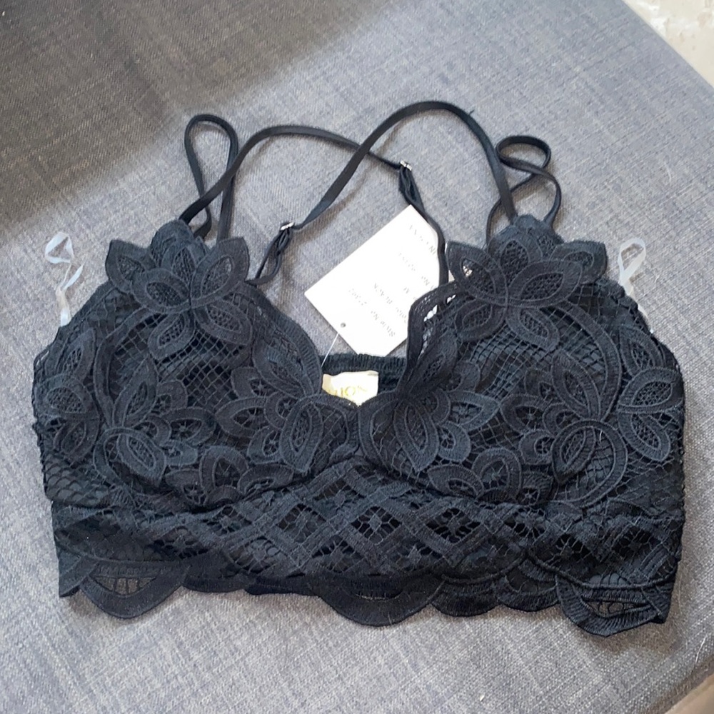 Black lace bustier corset crop top